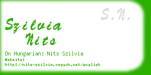 szilvia nits business card